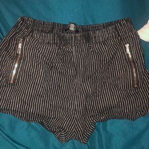 Black And White Striped Shorts